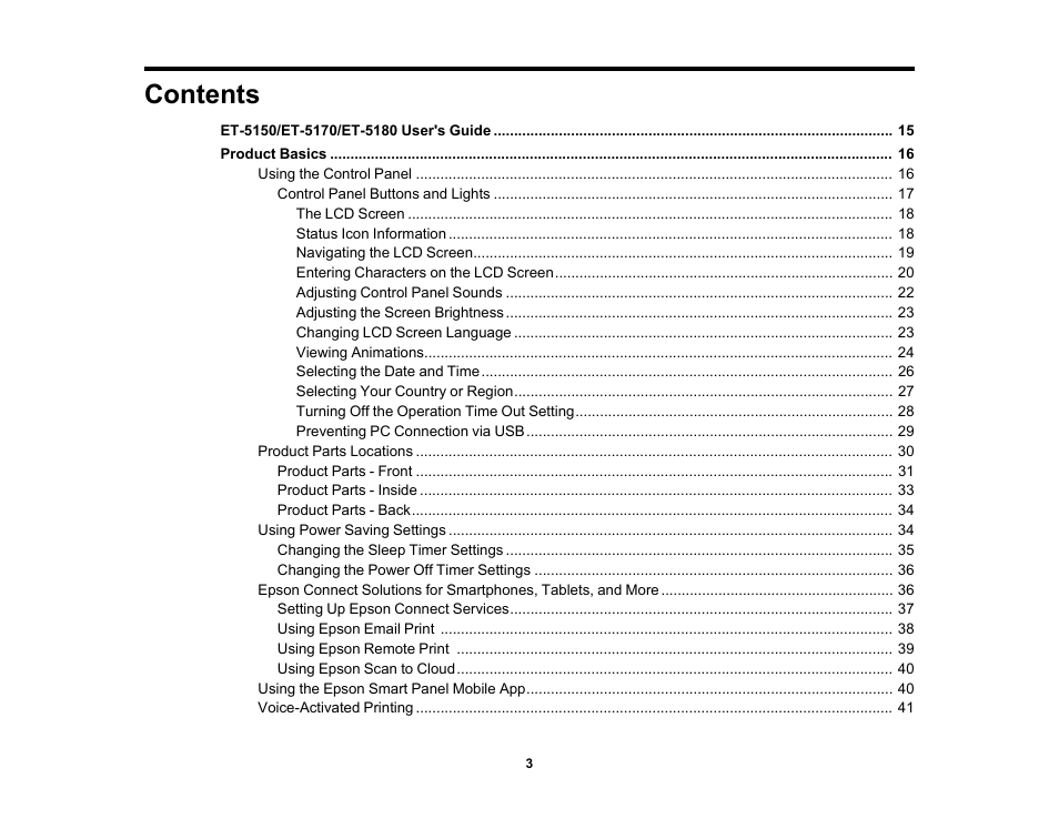 Epson EcoTank Pro ET-5150 Wireless All-in-One Supertank Printer User Manual | Page 3 / 387