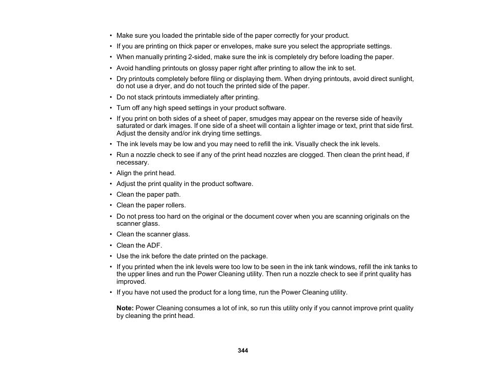 Epson EcoTank Pro ET-5150 Wireless All-in-One Supertank Printer User Manual | Page 344 / 387