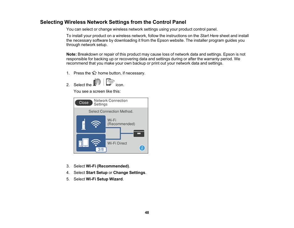 Epson EcoTank Pro ET-5150 Wireless All-in-One Supertank Printer User Manual | Page 48 / 387