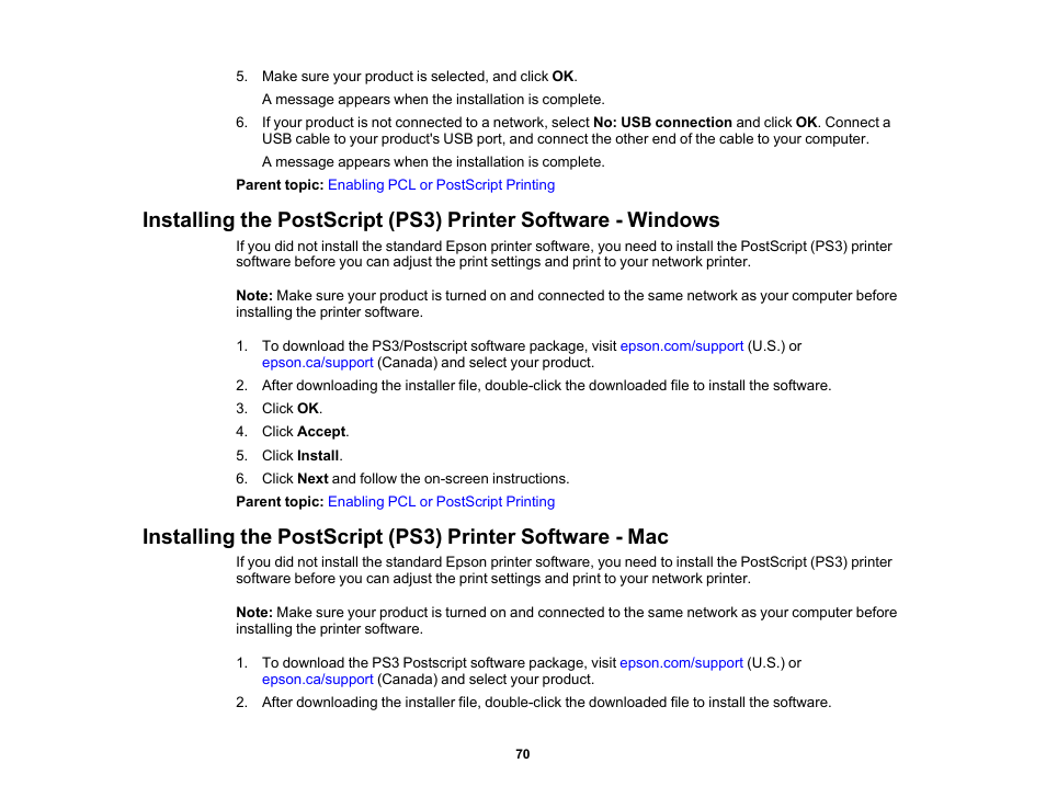 Epson EcoTank Pro ET-5150 Wireless All-in-One Supertank Printer User Manual | Page 70 / 387