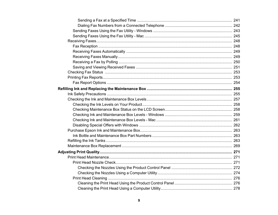 Epson EcoTank Pro ET-5150 Wireless All-in-One Supertank Printer User Manual | Page 9 / 387