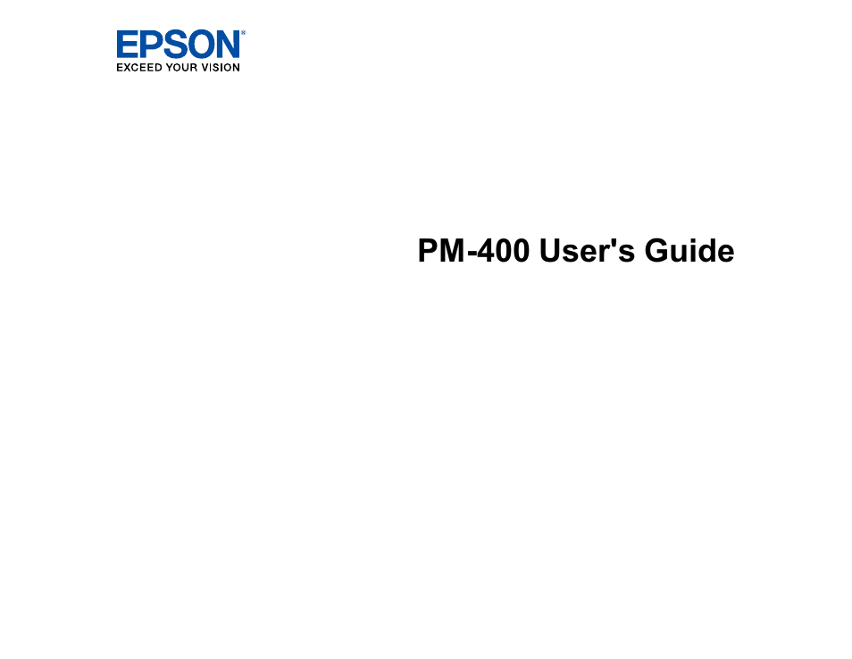 Epson PictureMate PM-400 Personal Photo Lab User Manual | 164 pages