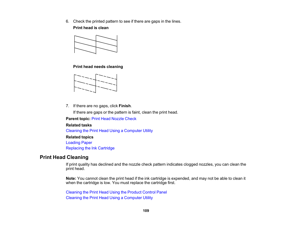 Print head cleaning | Epson PictureMate PM-400 Personal Photo Lab User Manual | Page 109 / 164