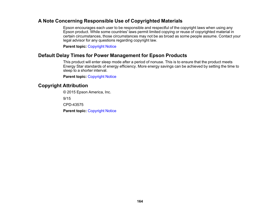 Copyright attribution | Epson PictureMate PM-400 Personal Photo Lab User Manual | Page 164 / 164