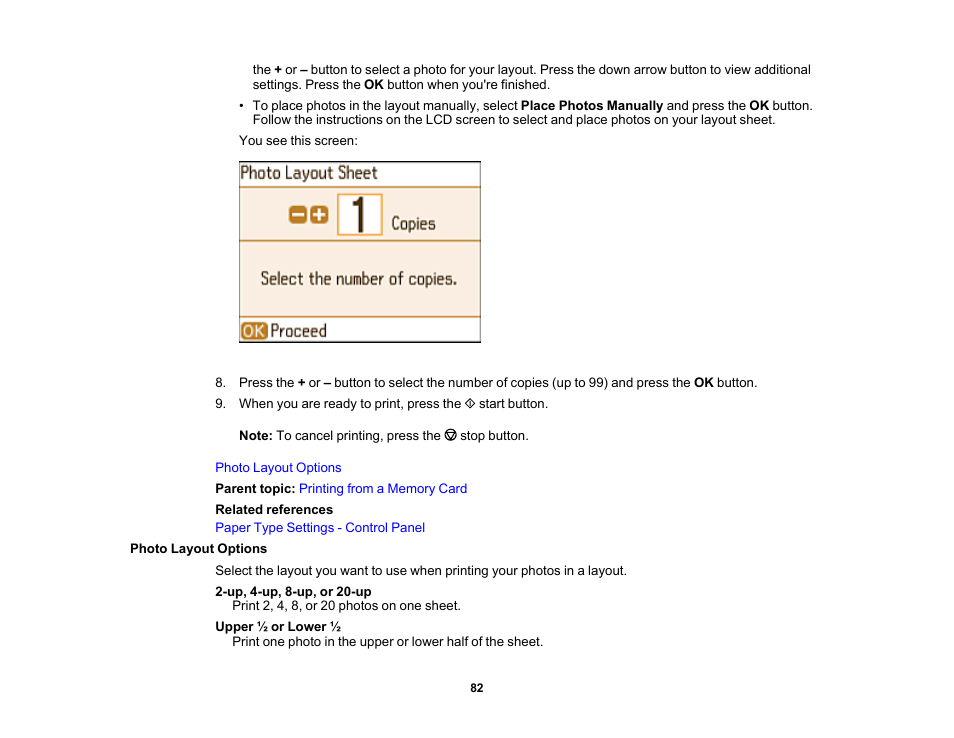 Photo layout options | Epson PictureMate PM-400 Personal Photo Lab User Manual | Page 82 / 164
