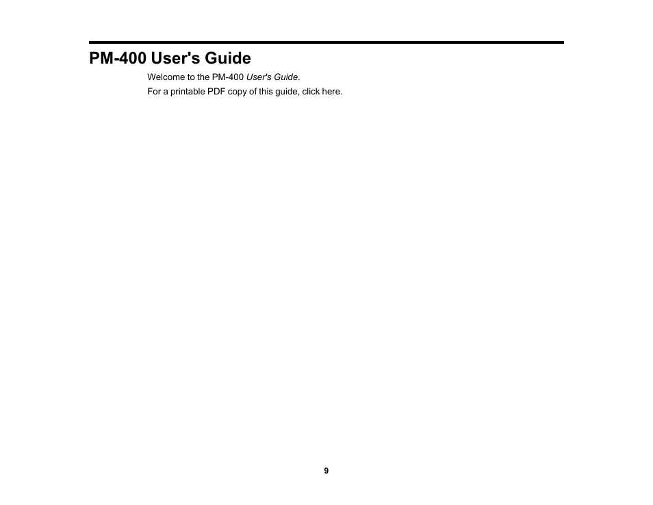 Pm-400 user's guide | Epson PictureMate PM-400 Personal Photo Lab User Manual | Page 9 / 164