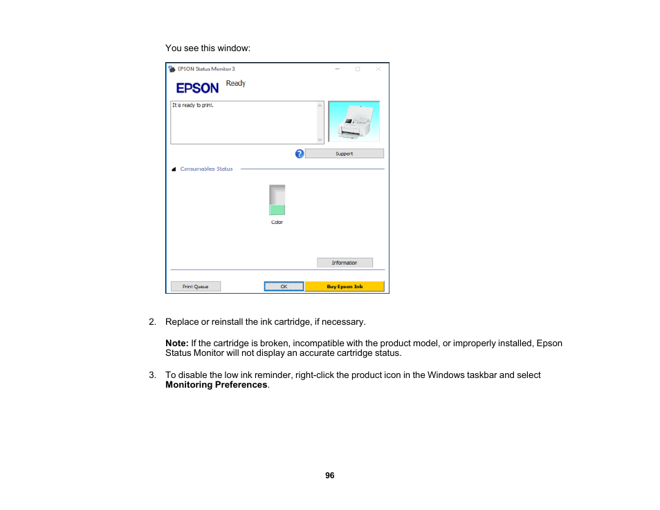 Epson PictureMate PM-400 Personal Photo Lab User Manual | Page 96 / 164