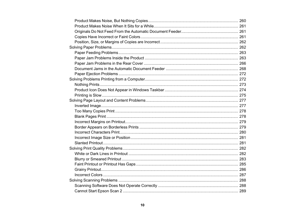 Epson WorkForce WF-2960 Wireless All-in-One Color Inkjet Printer User Manual | Page 10 / 332