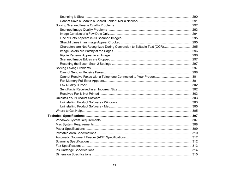Epson WorkForce WF-2960 Wireless All-in-One Color Inkjet Printer User Manual | Page 11 / 332