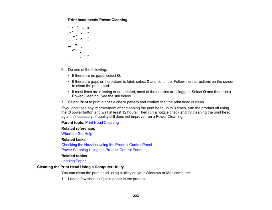 Cleaning the print head using a computer utility | Epson WorkForce WF-2960 Wireless All-in-One Color Inkjet Printer User Manual | Page 223 / 332