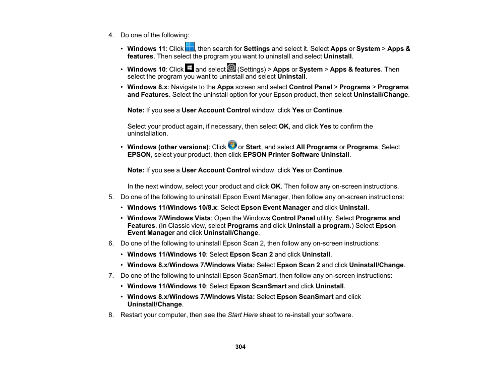 Epson WorkForce WF-2960 Wireless All-in-One Color Inkjet Printer User Manual | Page 304 / 332