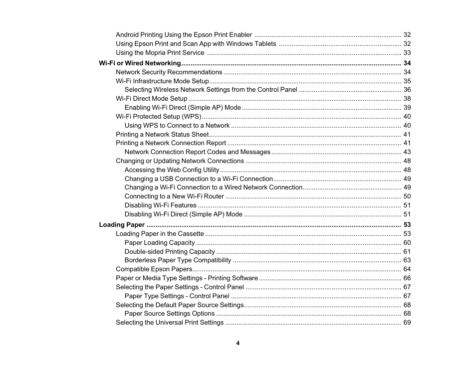 Epson WorkForce WF-2960 Wireless All-in-One Color Inkjet Printer User Manual | Page 4 / 332
