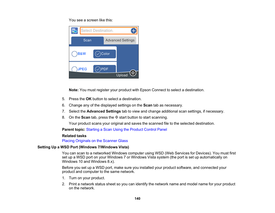 Setting up a wsd port (windows 7/windows vista) | Epson Expression Premium XP-6100 All-in-One Printer User Manual | Page 140 / 334