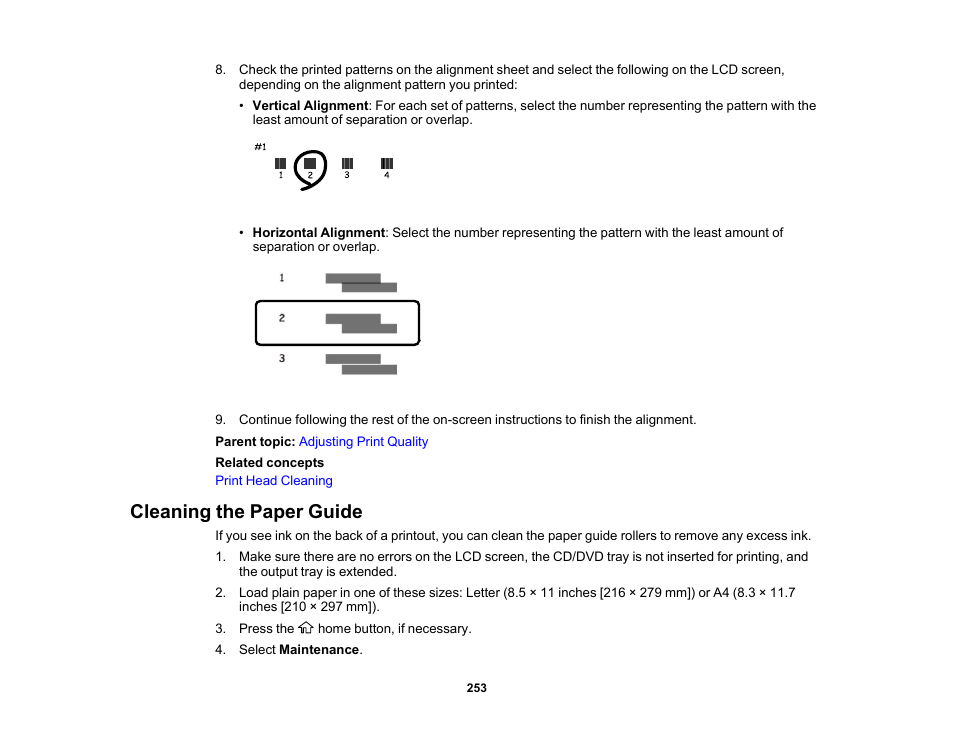 Cleaning the paper guide | Epson Expression Premium XP-6100 All-in-One Printer User Manual | Page 253 / 334