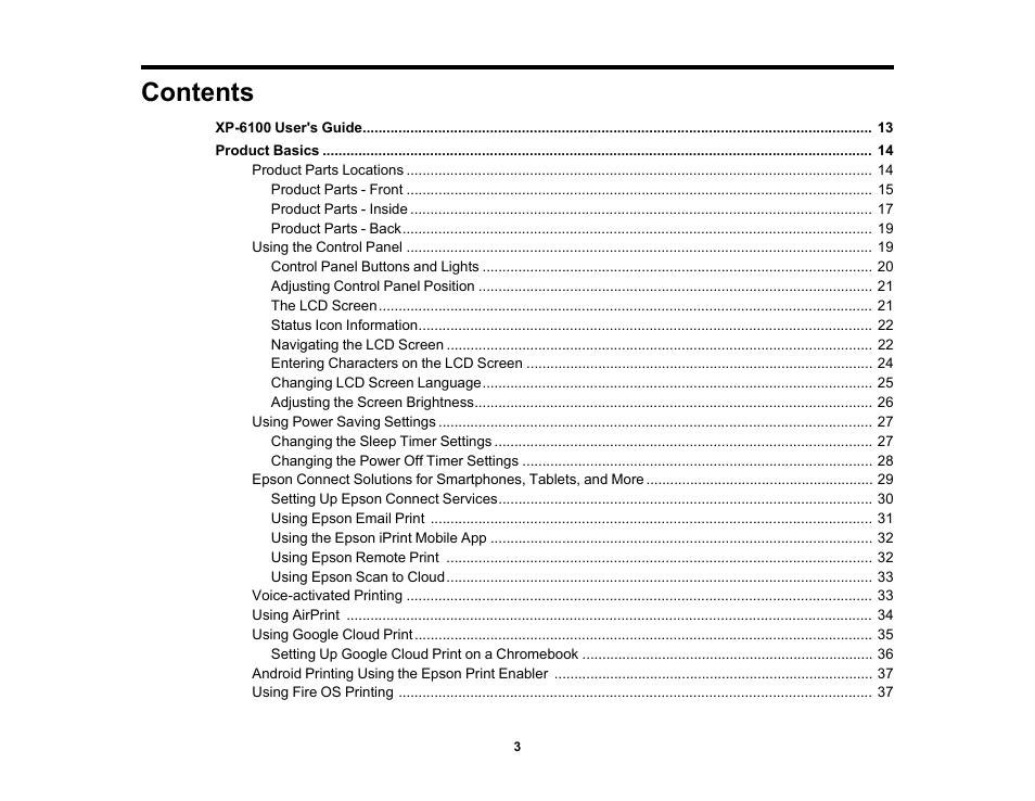 Epson Expression Premium XP-6100 All-in-One Printer User Manual | Page 3 / 334