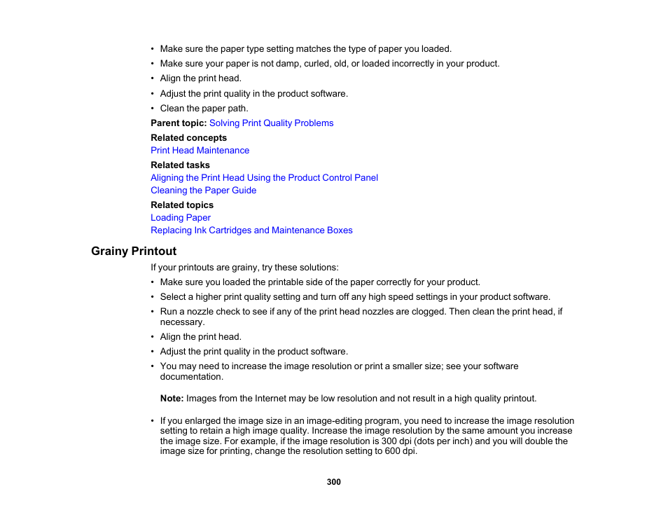 Grainy printout | Epson Expression Premium XP-6100 All-in-One Printer User Manual | Page 300 / 334