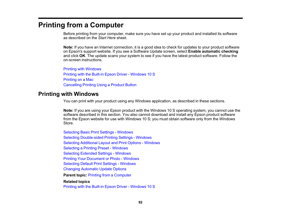 Printing from a computer, Printing with windows | Epson Expression Premium XP-6100 All-in-One Printer User Manual | Page 92 / 334