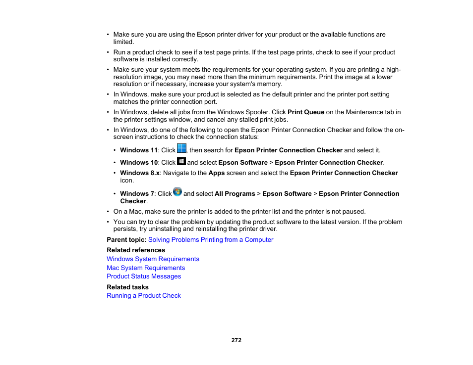 Epson WorkForce WF-2930 Wireless All-in-One Color Inkjet Printer User Manual | Page 272 / 327