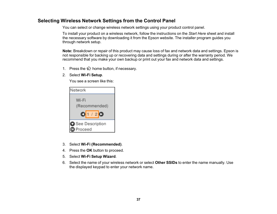 Epson WorkForce WF-2930 Wireless All-in-One Color Inkjet Printer User Manual | Page 37 / 327