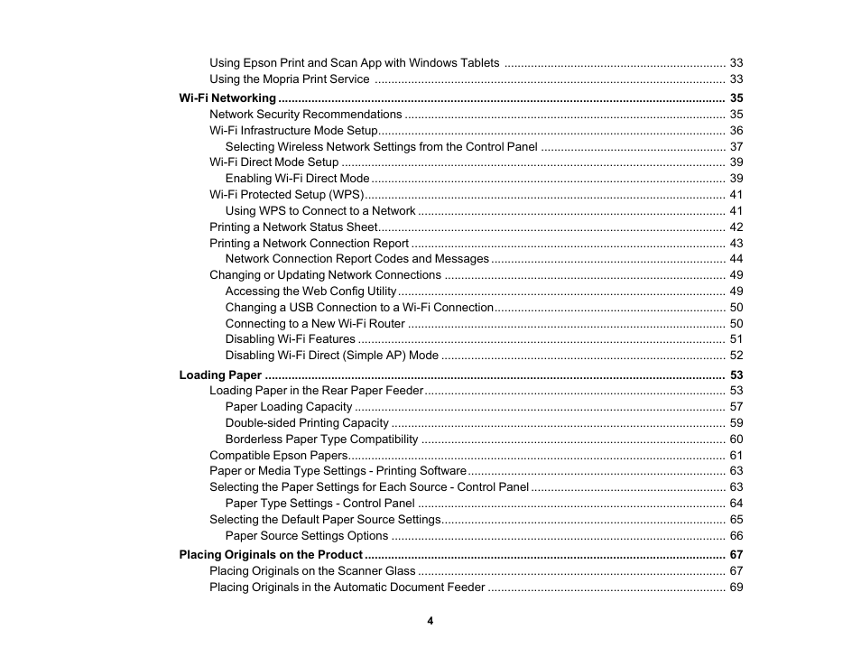 Epson WorkForce WF-2930 Wireless All-in-One Color Inkjet Printer User Manual | Page 4 / 327