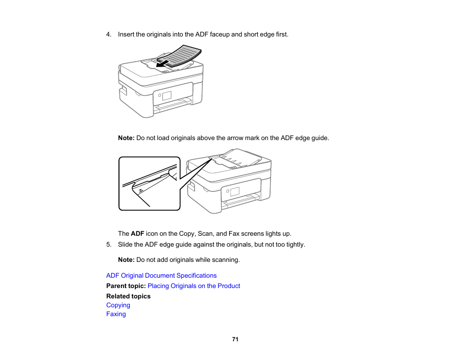 Epson WorkForce WF-2930 Wireless All-in-One Color Inkjet Printer User Manual | Page 71 / 327