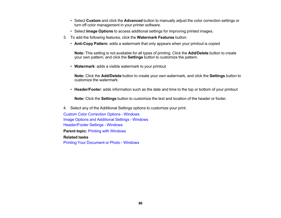 Epson WorkForce WF-2930 Wireless All-in-One Color Inkjet Printer User Manual | Page 86 / 327