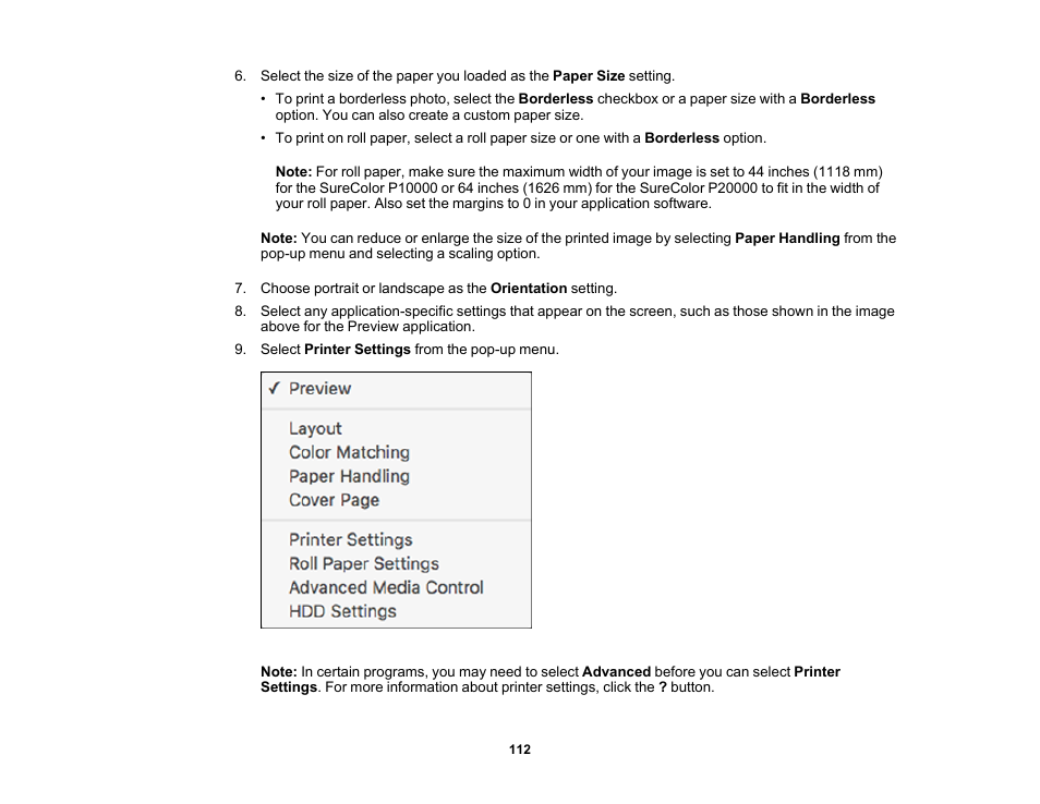 Epson SureColor P20000 Standard Edition 64" Large-Format Inkjet Printer User Manual | Page 112 / 232