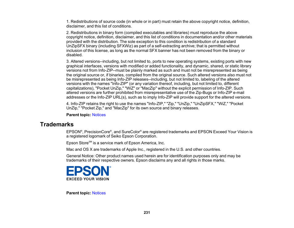 Trademarks | Epson SureColor P20000 Standard Edition 64" Large-Format Inkjet Printer User Manual | Page 231 / 232