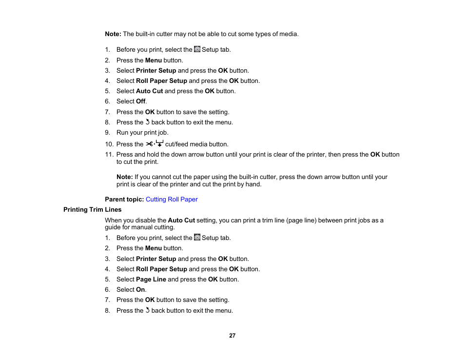 Printing trim lines | Epson SureColor P20000 Standard Edition 64" Large-Format Inkjet Printer User Manual | Page 27 / 232