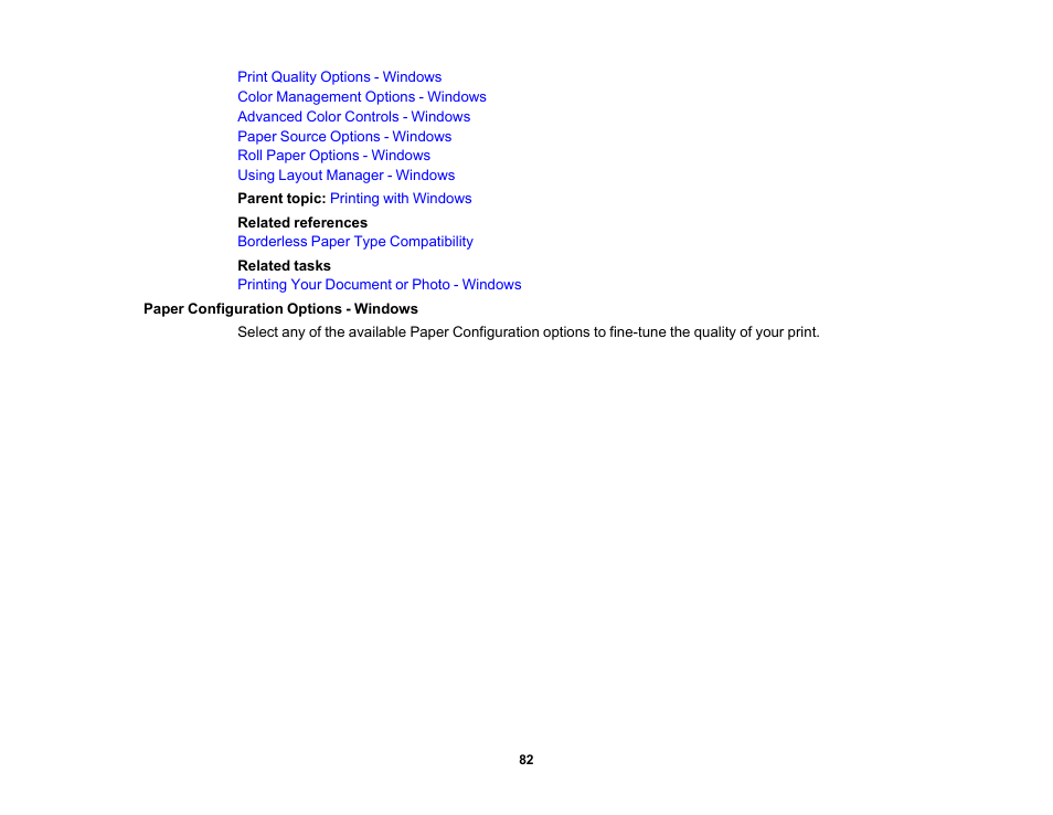 Paper configuration options - windows | Epson SureColor P20000 Standard Edition 64" Large-Format Inkjet Printer User Manual | Page 82 / 232