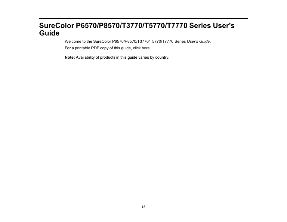 Epson SureColor P8570DL 44" Wide-Format Dual Roll Printer with High-Capacity 1.6L Ink Pack System User Manual | Page 13 / 462