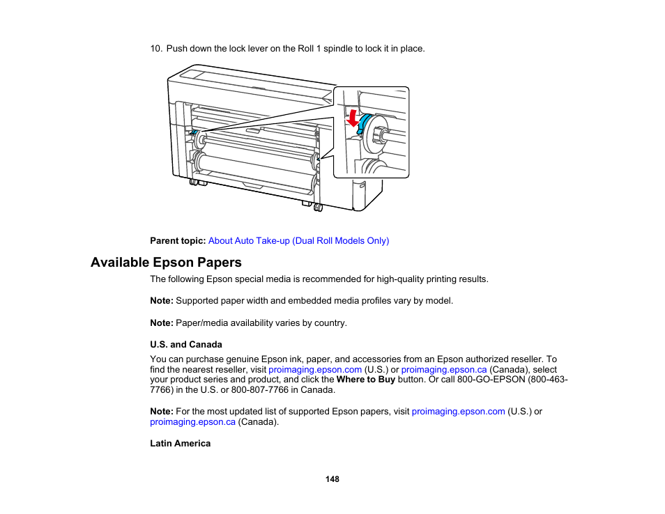 Available epson papers | Epson SureColor P8570DL 44" Wide-Format Dual Roll Printer with High-Capacity 1.6L Ink Pack System User Manual | Page 148 / 462