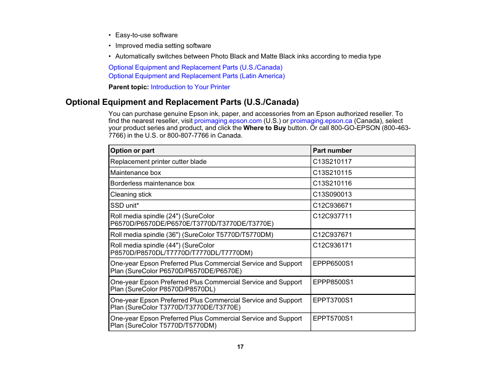Epson SureColor P8570DL 44" Wide-Format Dual Roll Printer with High-Capacity 1.6L Ink Pack System User Manual | Page 17 / 462