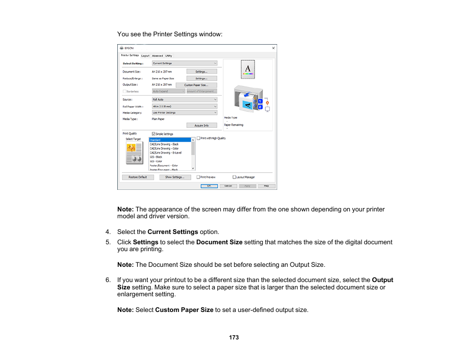 Epson SureColor P8570DL 44" Wide-Format Dual Roll Printer with High-Capacity 1.6L Ink Pack System User Manual | Page 173 / 462