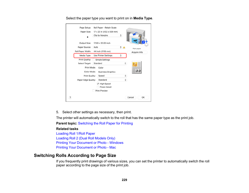 Epson SureColor P8570DL 44" Wide-Format Dual Roll Printer with High-Capacity 1.6L Ink Pack System User Manual | Page 229 / 462