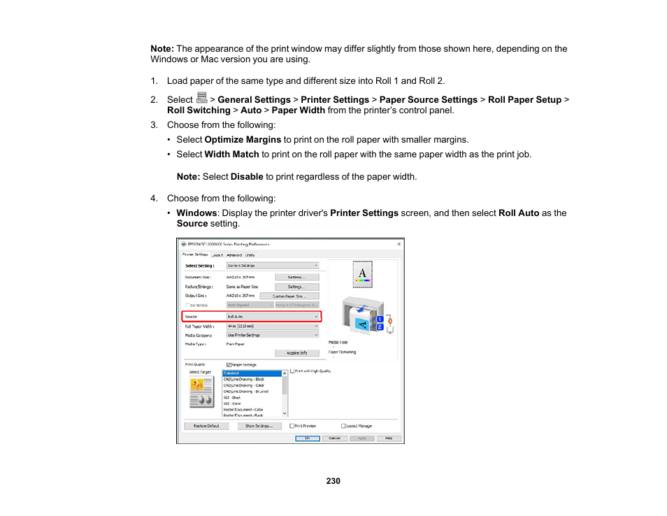 Epson SureColor P8570DL 44" Wide-Format Dual Roll Printer with High-Capacity 1.6L Ink Pack System User Manual | Page 230 / 462