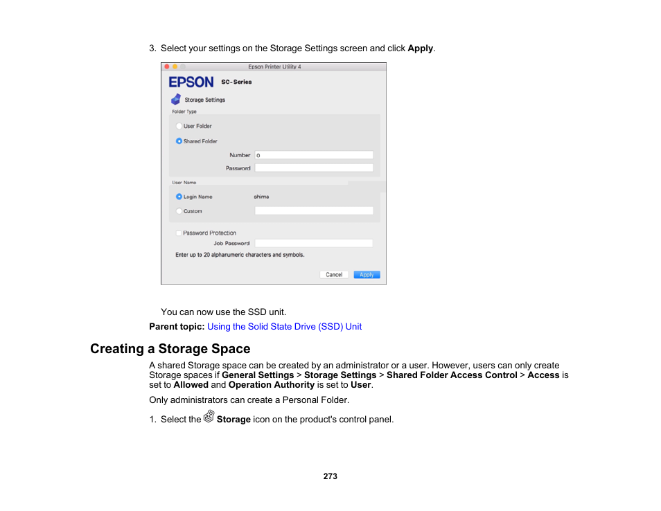 Creating a storage space | Epson SureColor P8570DL 44" Wide-Format Dual Roll Printer with High-Capacity 1.6L Ink Pack System User Manual | Page 273 / 462