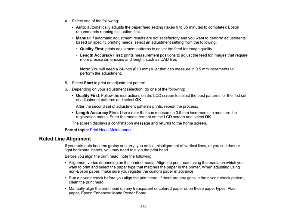 Ruled line alignment | Epson SureColor P8570DL 44" Wide-Format Dual Roll Printer with High-Capacity 1.6L Ink Pack System User Manual | Page 360 / 462
