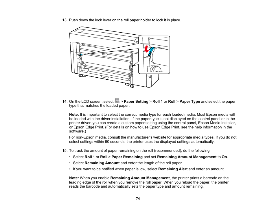 Epson SureColor P8570DL 44" Wide-Format Dual Roll Printer with High-Capacity 1.6L Ink Pack System User Manual | Page 74 / 462
