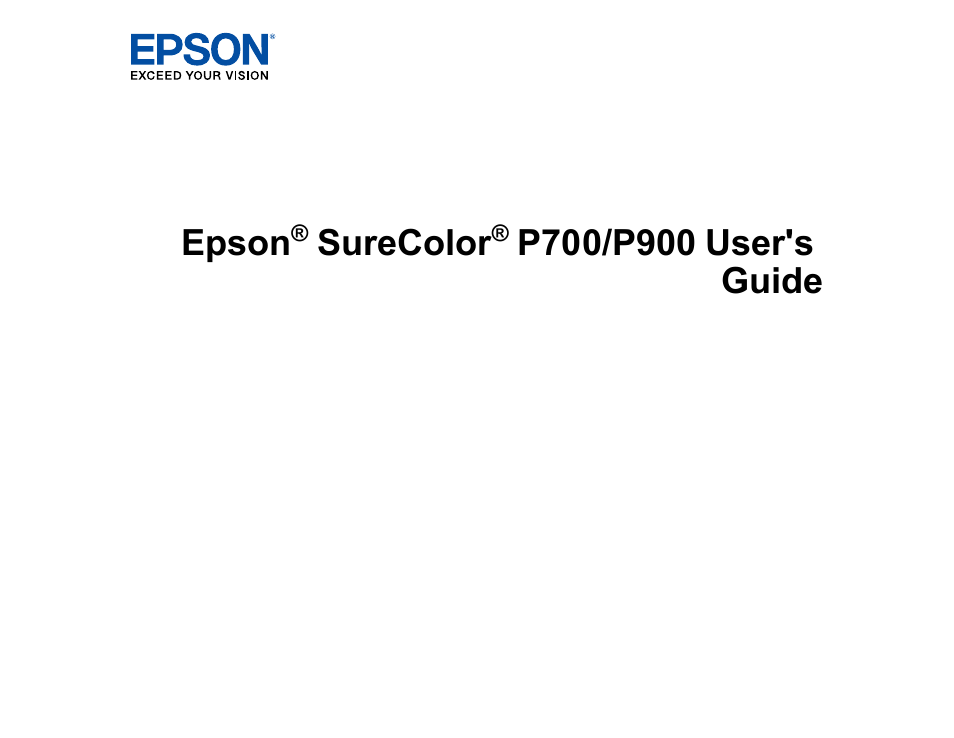 Epson SureColor P900 17" Photo Printer User Manual | 158 pages