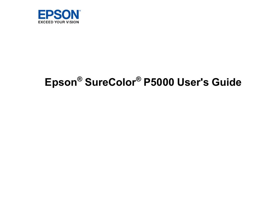 Epson SureColor P5000 Commercial Edition 17" Wide-Format Inkjet Printer User Manual | 198 pages