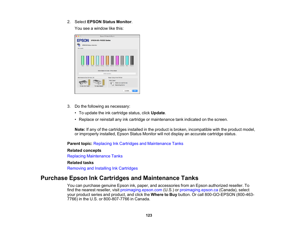 Epson SureColor P5000 Commercial Edition 17" Wide-Format Inkjet Printer User Manual | Page 123 / 198