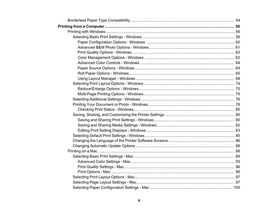 Epson SureColor P5000 Commercial Edition 17" Wide-Format Inkjet Printer User Manual | Page 4 / 198