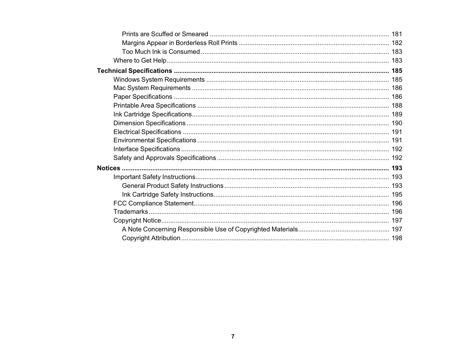 Epson SureColor P5000 Commercial Edition 17" Wide-Format Inkjet Printer User Manual | Page 7 / 198