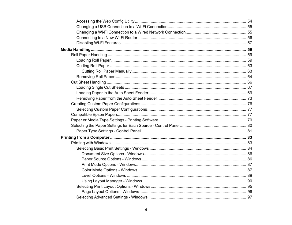 Epson SureColor T3170M 24" Wireless Printer, Scanner & Copier User Manual | Page 4 / 274
