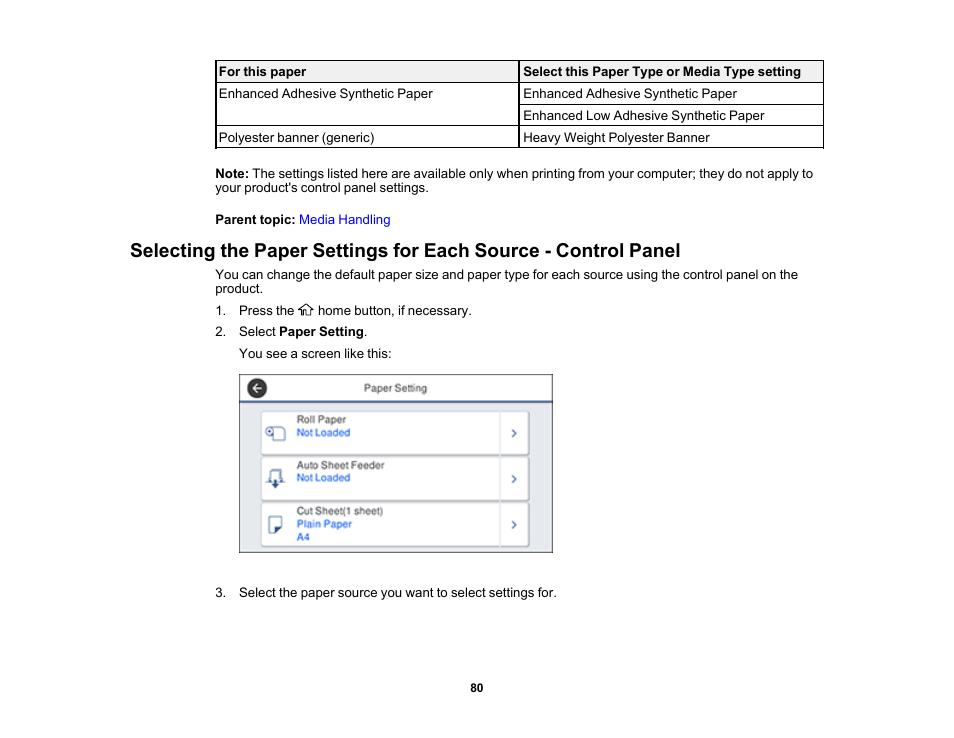 Epson SureColor T3170M 24" Wireless Printer, Scanner & Copier User Manual | Page 80 / 274