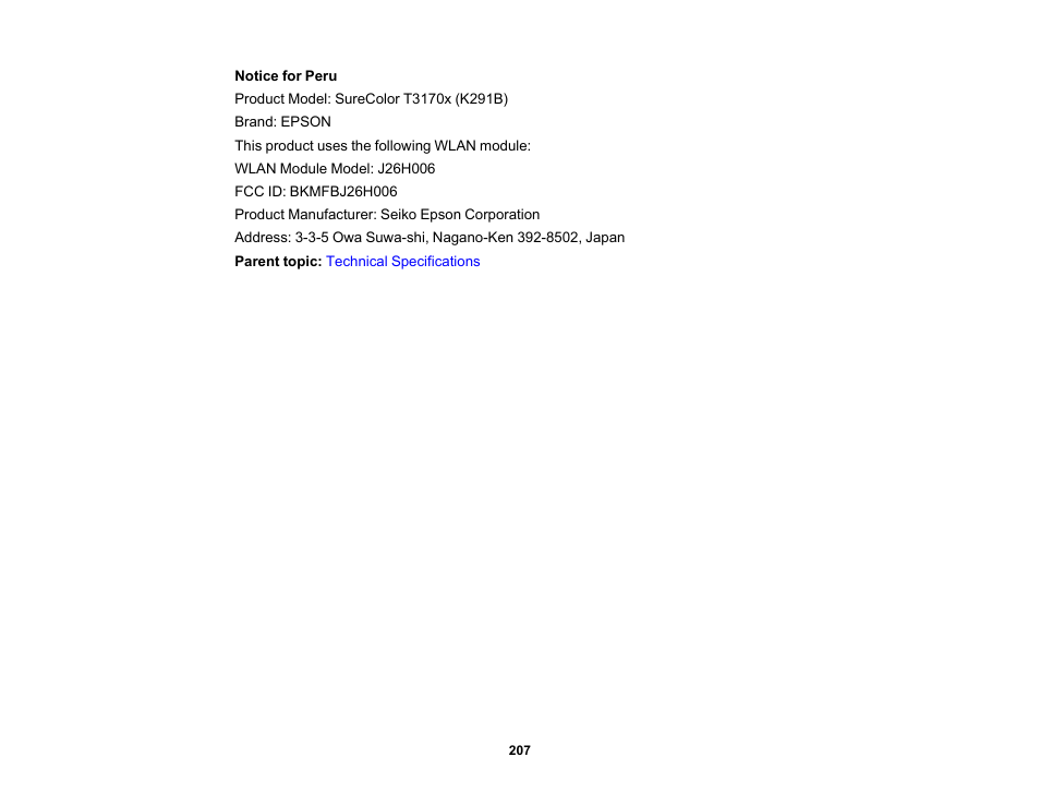 Epson SureColor T3170x 24" Desktop Printer User Manual | Page 207 / 216