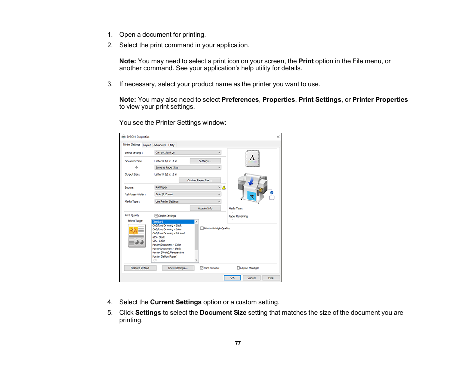 Epson SureColor T3170x 24" Desktop Printer User Manual | Page 77 / 216