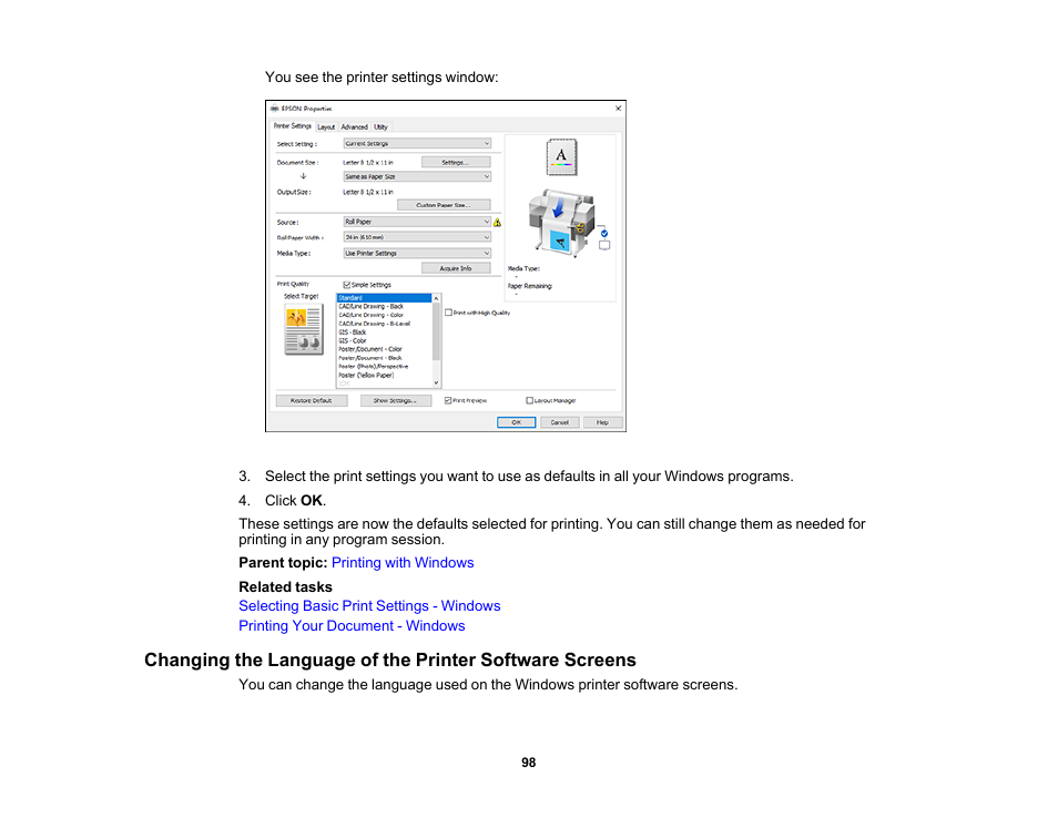 Epson SureColor T3170x 24" Desktop Printer User Manual | Page 98 / 216