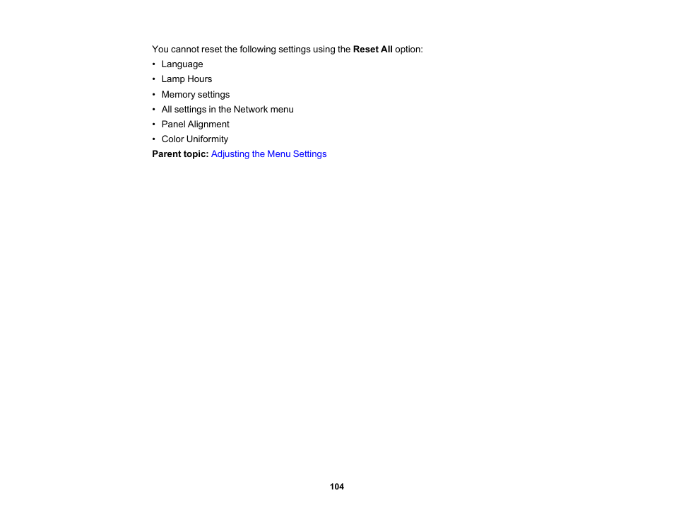 Epson Home Cinema 3800 HDR Pixel-Shift 4K UHD 3LCD Home Theater Projector User Manual | Page 104 / 164